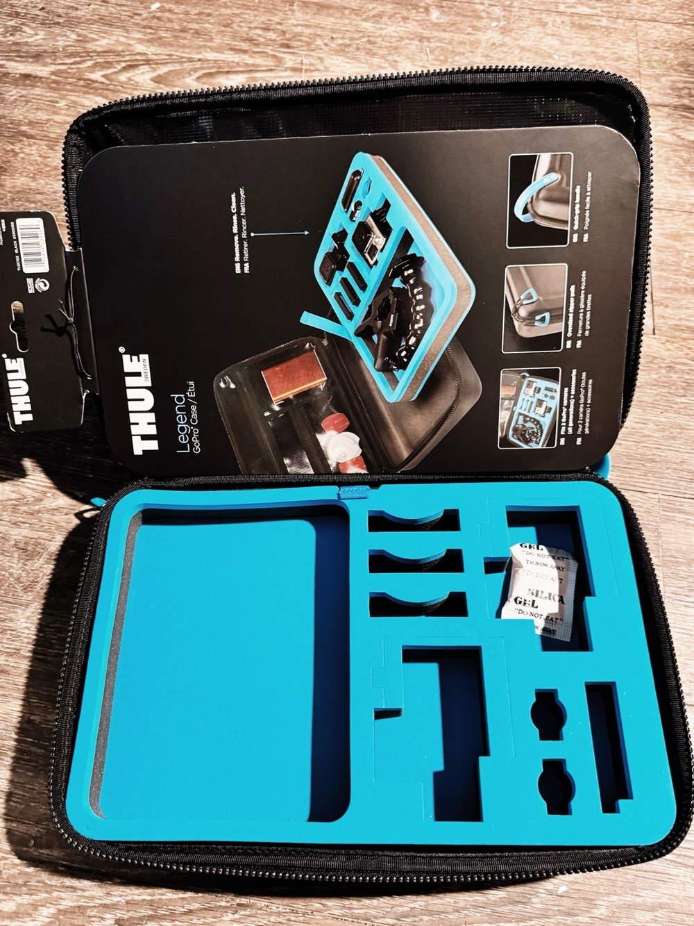Thule Legend GoPro Hard Shell Travel Case Black/Blue Camera Access Organizer NWT